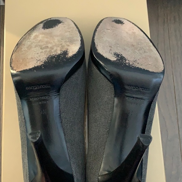 Sergio Rossi - Black Platform Pump w/ Grey Canvas - Picture 5 of 8